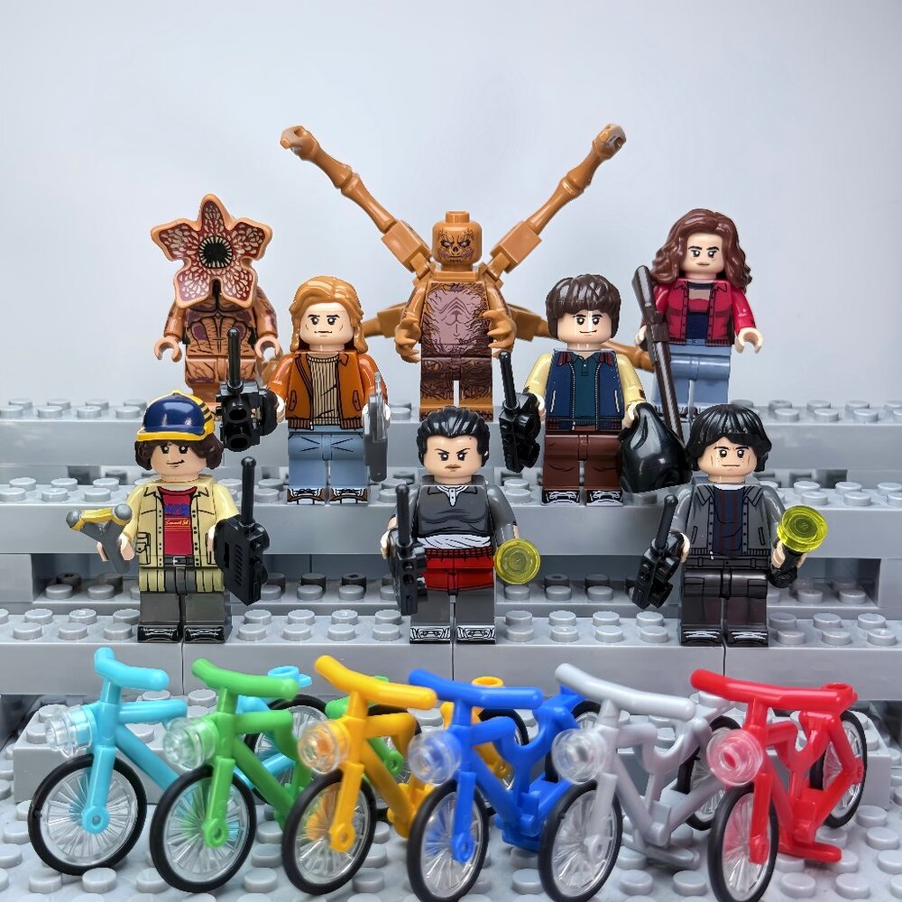 Stranger Things Custom Minifigure Set – Eleven, Dustin, Mike, Lucas(8pcs)